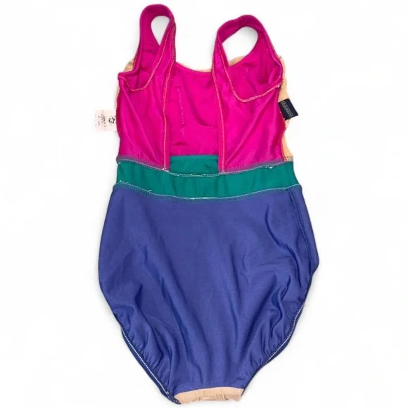 Lands End Vintage 90s Colorblock Swimsuit Small Size 6 - Picture 5 of 12